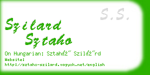 szilard sztaho business card